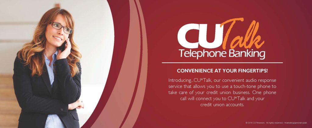 CU Talk Telephone banking banner